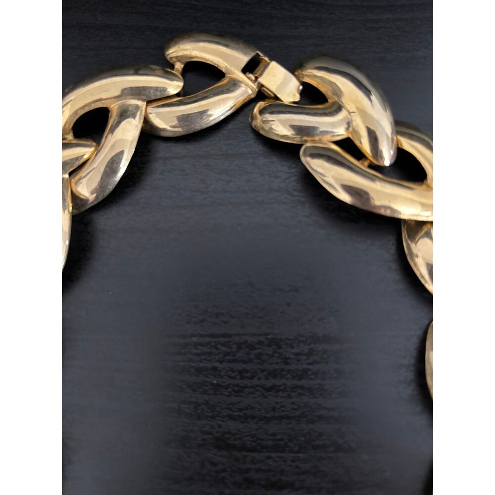 Vintage Chunky Gold Tone Collar Necklace - Picture 3 of 5